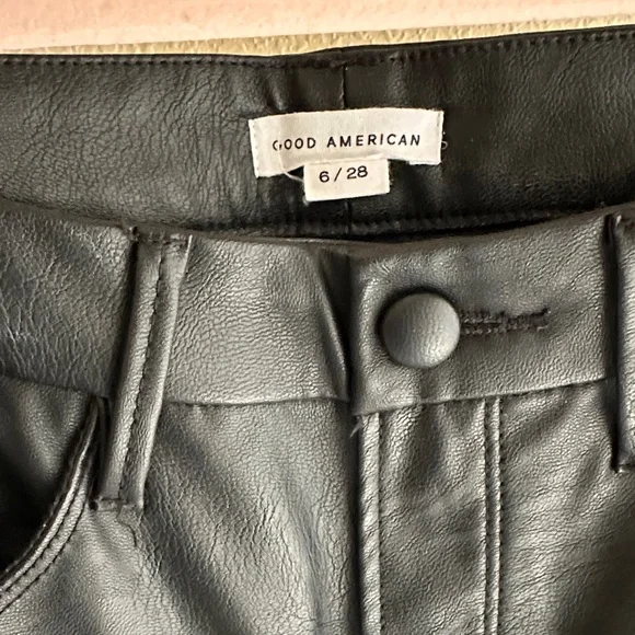 Good American Black Faux Leather Pants - Picture 3 of 7